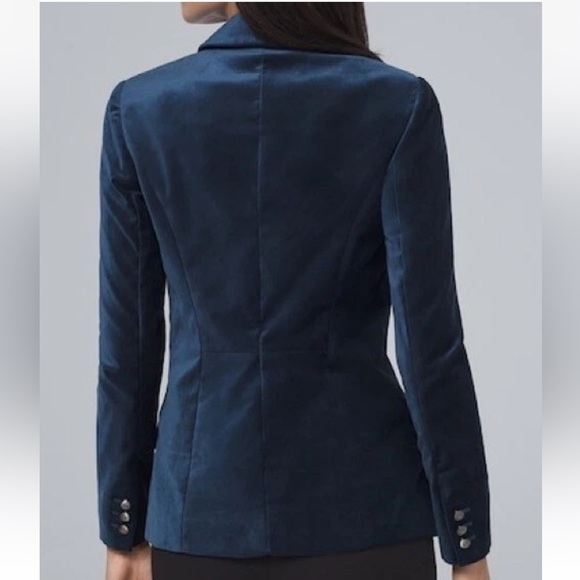 White House Black Market Navy Velvet Blazer - Picture 8 of 13
